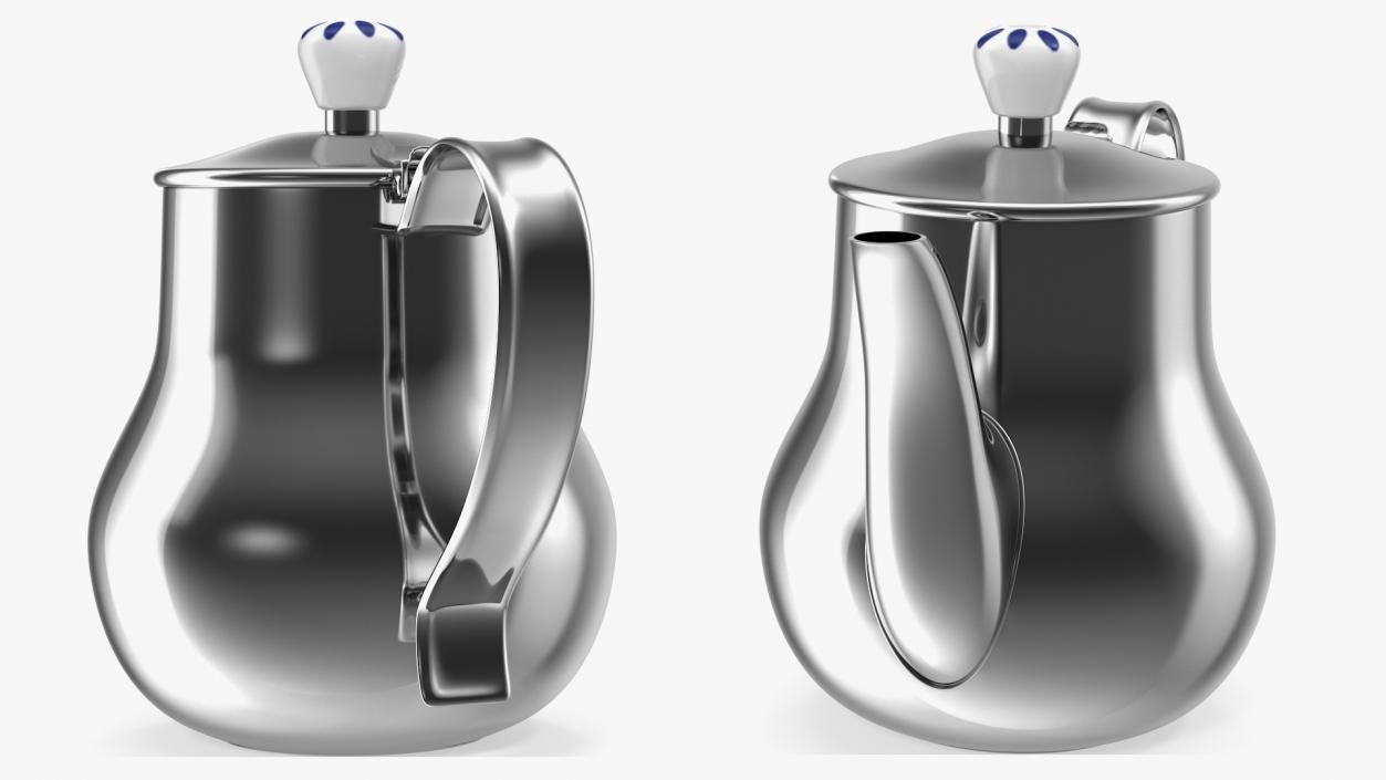 Stainless Steel Teapot 3D