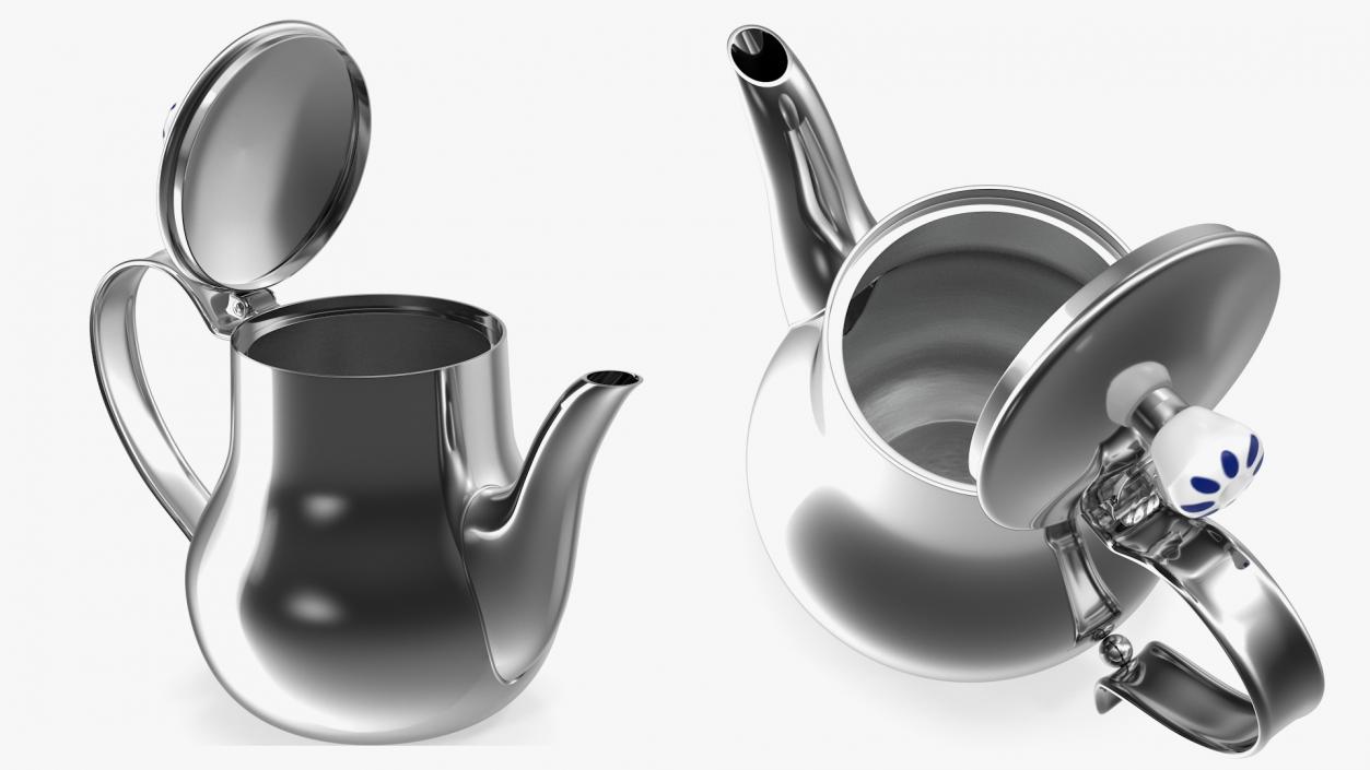 Stainless Steel Teapot 3D