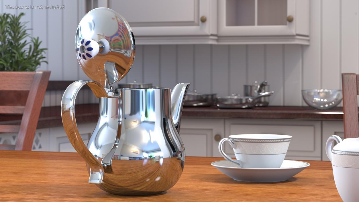 Stainless Steel Teapot 3D