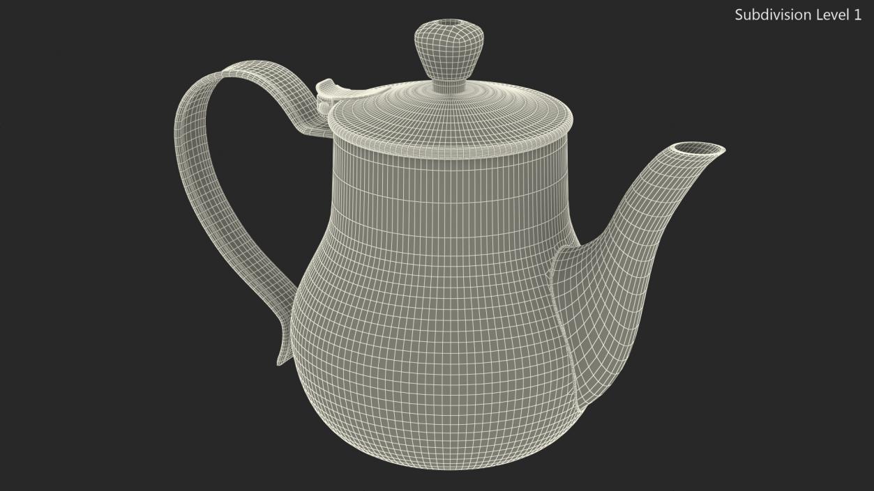 Stainless Steel Teapot 3D