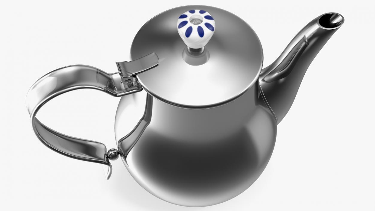 Stainless Steel Teapot 3D