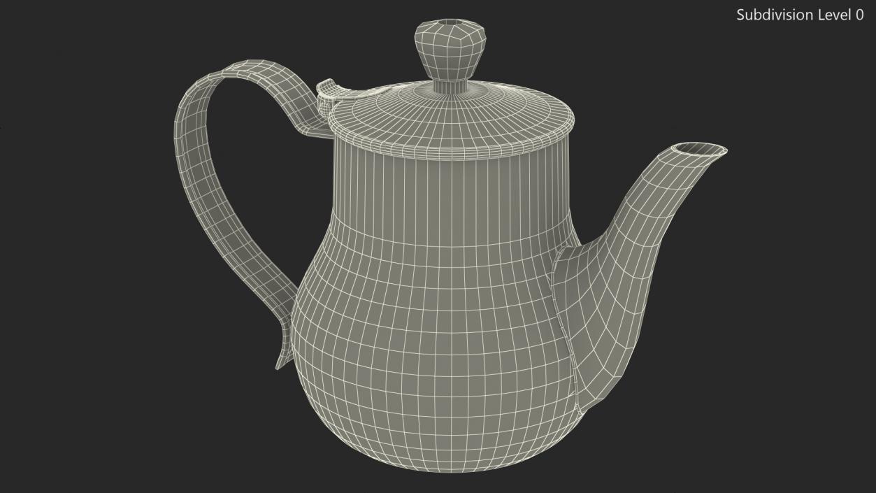 Stainless Steel Teapot 3D