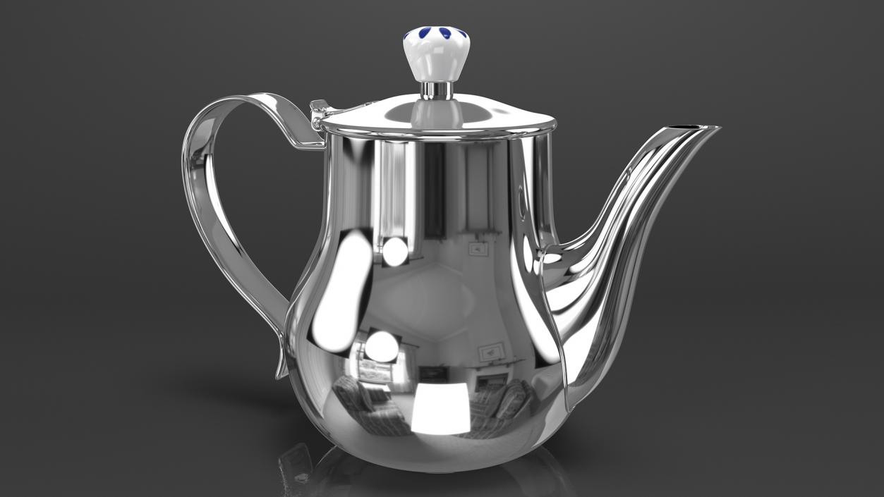 Stainless Steel Teapot 3D