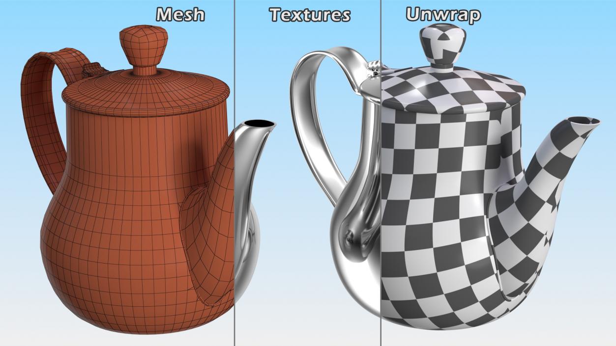 Stainless Steel Teapot 3D