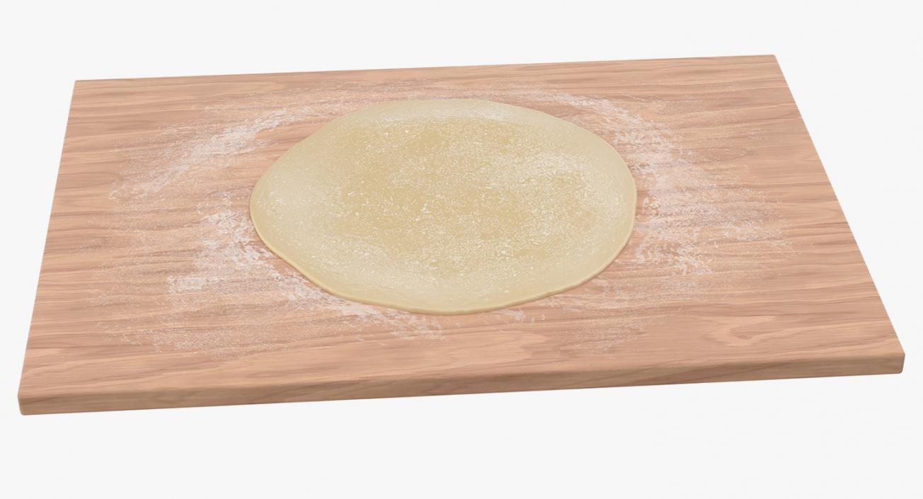 Dough on Board with Rolling Pin 3D Models Collection 3D