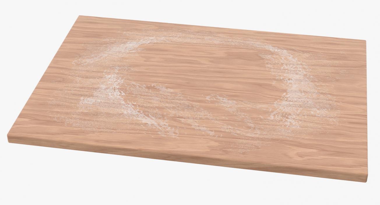 Dough on Board with Rolling Pin 3D Models Collection 3D