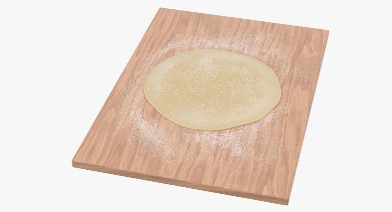 Dough on Board with Rolling Pin 3D Models Collection 3D