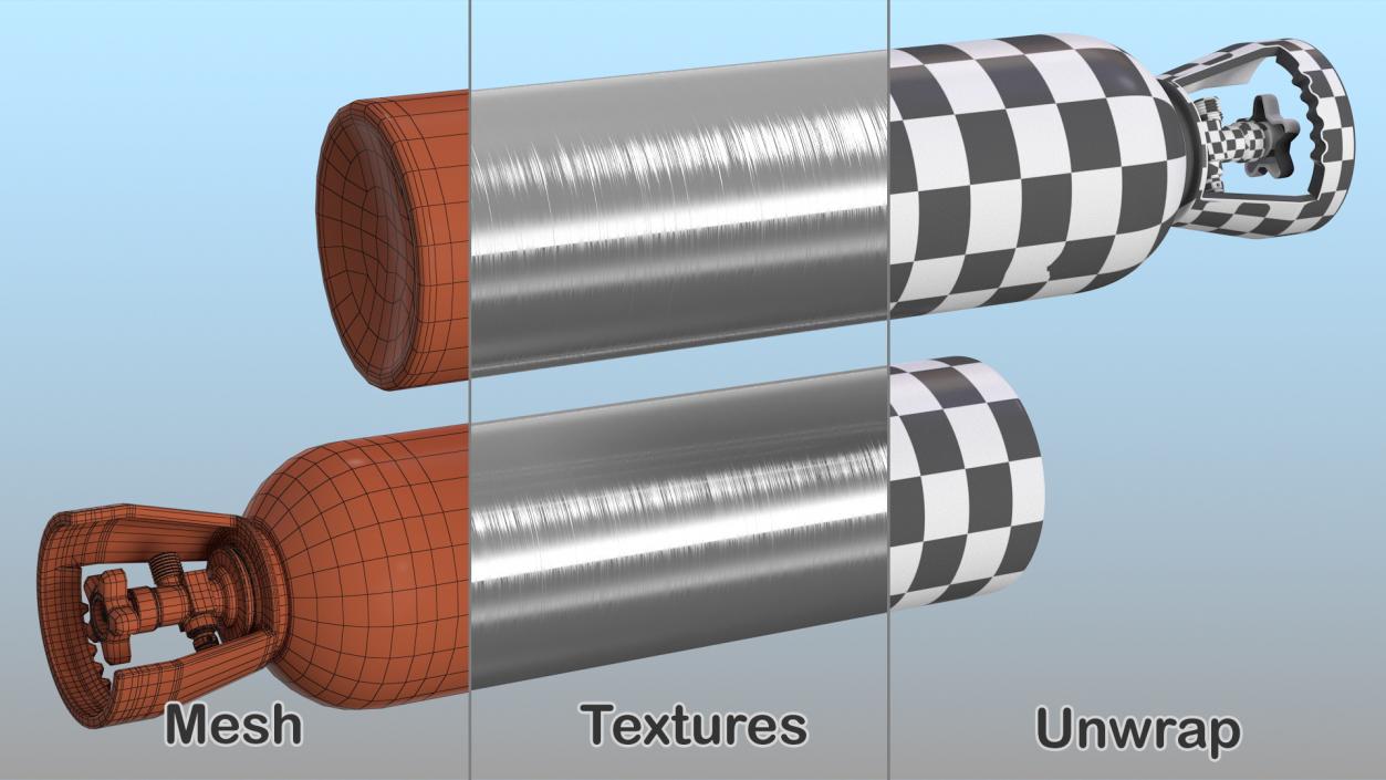 3D Aluminum CO2 Cylinder