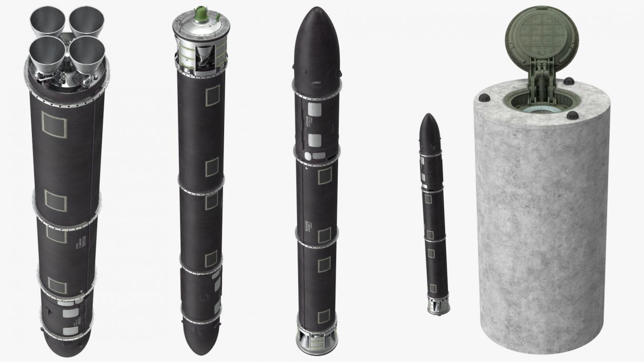 Silo Based Missile System Sarmat Rigged 3D model