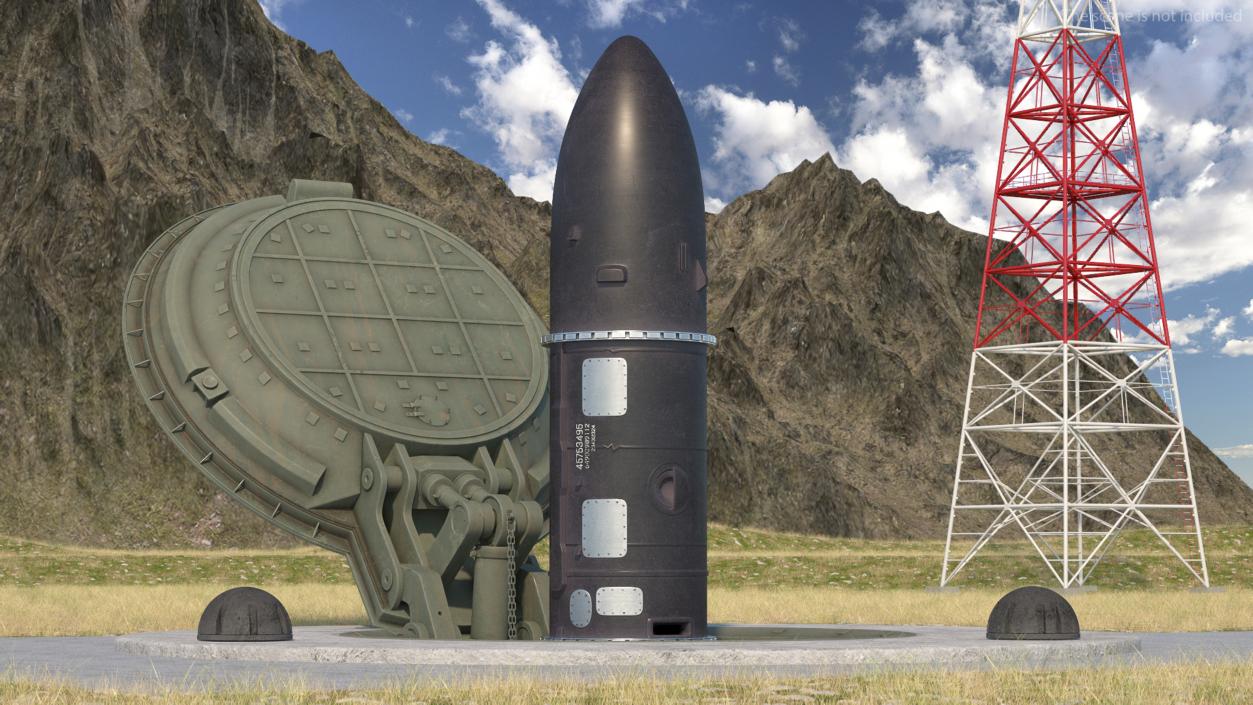 Silo Based Missile System Sarmat Rigged 3D model