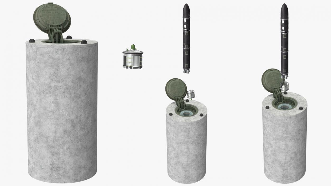 Silo Based Missile System Sarmat Rigged 3D model