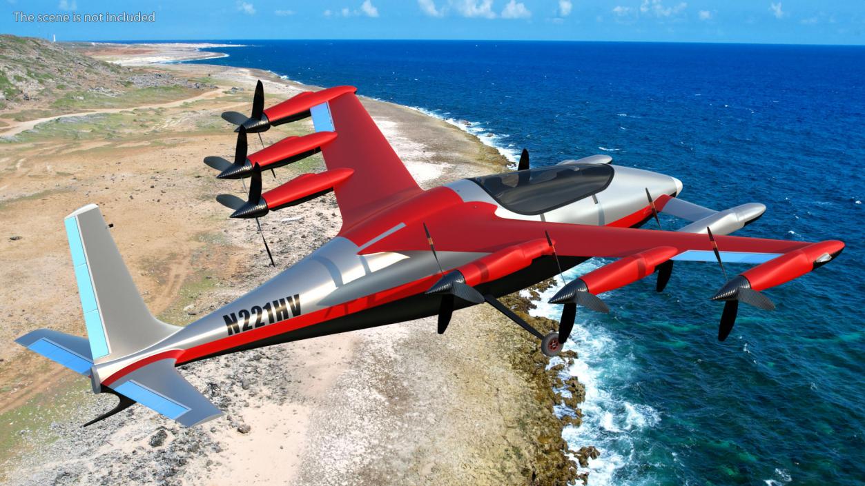 3D Kittyhawk Electric Air Taxi Red