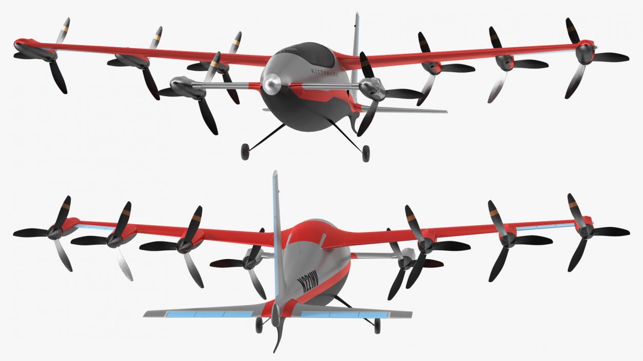 3D Kittyhawk Electric Air Taxi Red