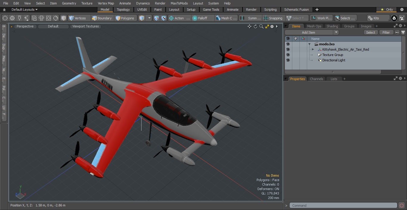 3D Kittyhawk Electric Air Taxi Red