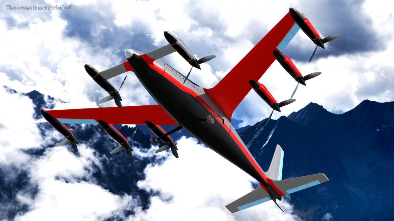 3D Kittyhawk Electric Air Taxi Red