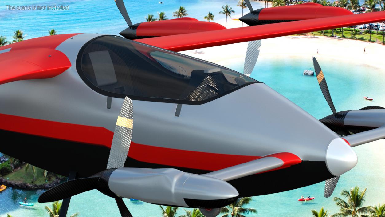 3D Kittyhawk Electric Air Taxi Red