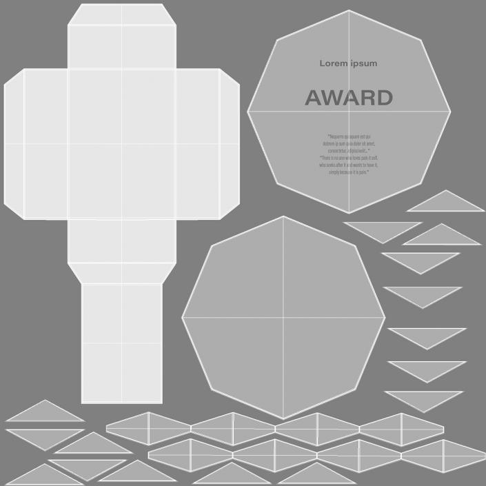 Octahedron Glass Award Trophy 3D model