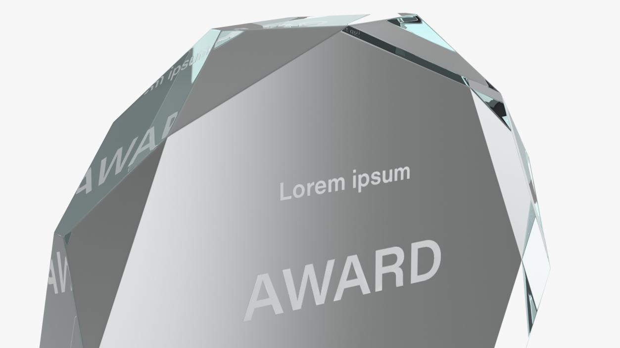 Octahedron Glass Award Trophy 3D model