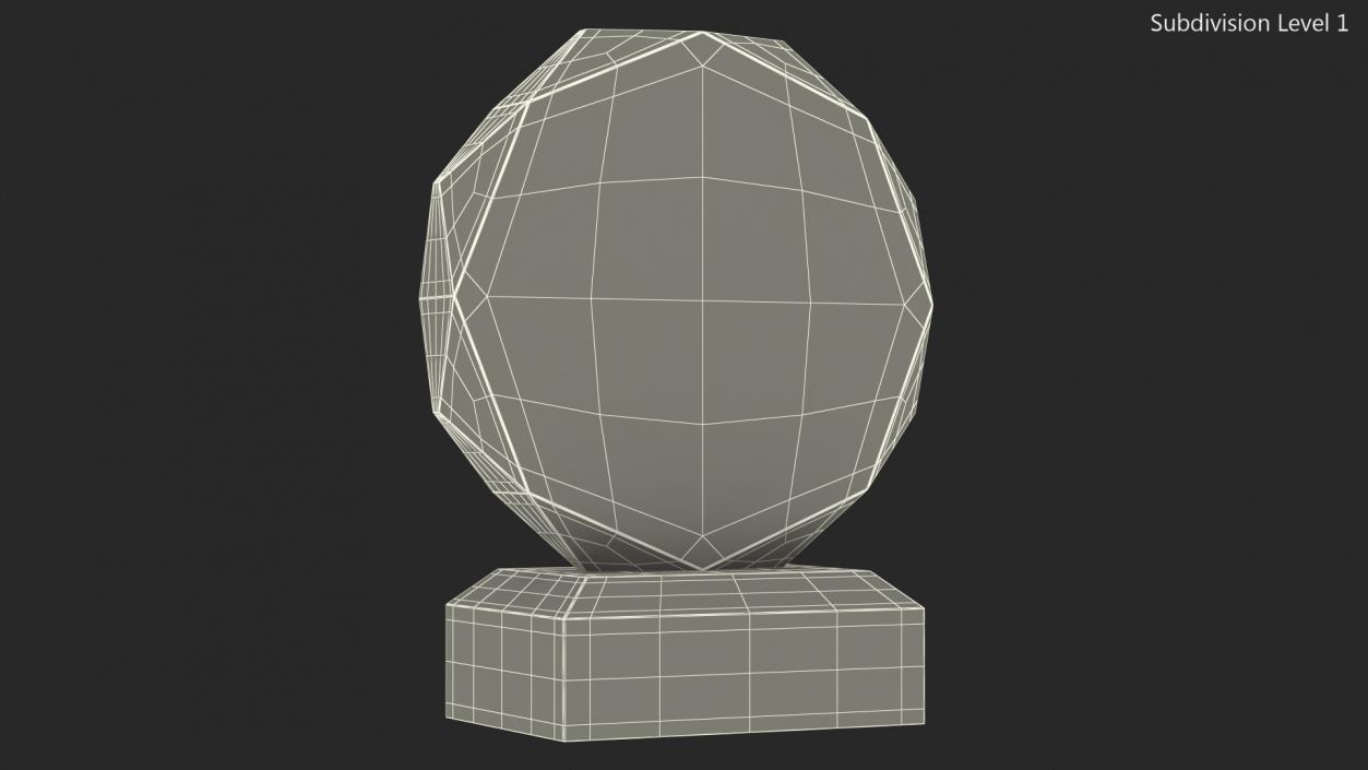 Octahedron Glass Award Trophy 3D model