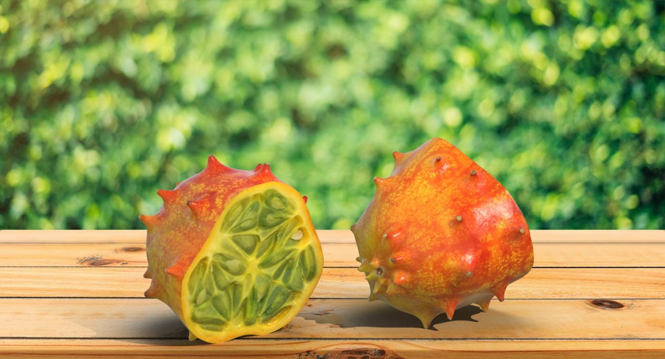 Horned Melon Kiwano Half 3D model