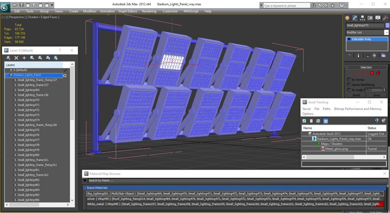 3D model Stadium Lights Panel