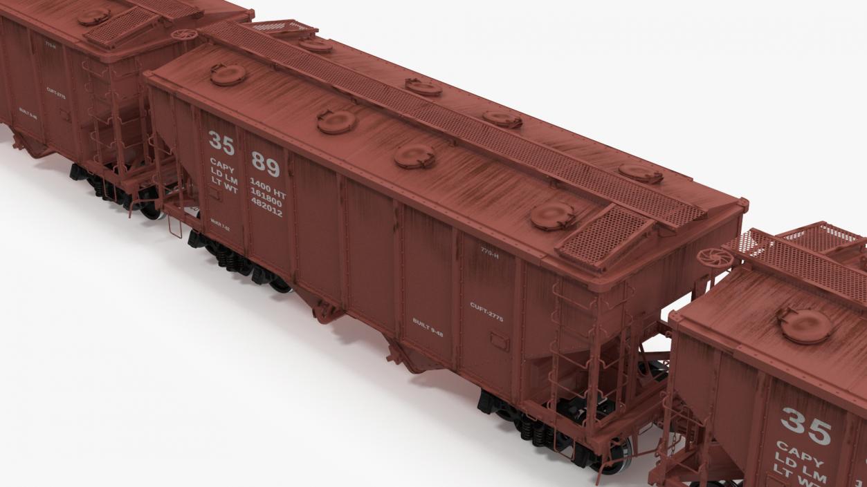 3D CSX GE ES44AC Locomotive Train with Freight Cars model