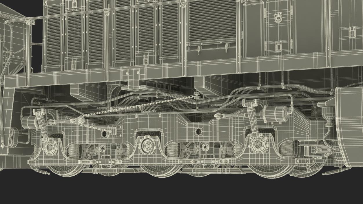 3D CSX GE ES44AC Locomotive Train with Freight Cars model