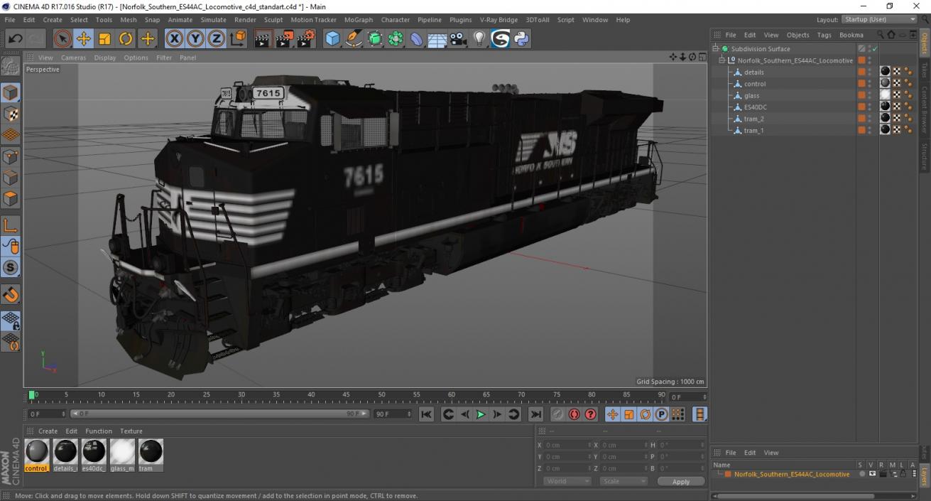 Norfolk Southern ES44AC Locomotive 3D model