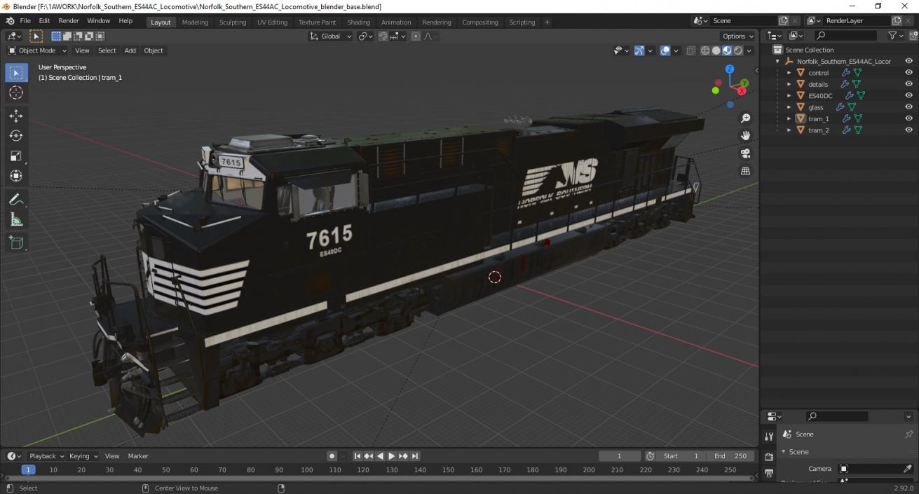 Norfolk Southern ES44AC Locomotive 3D model