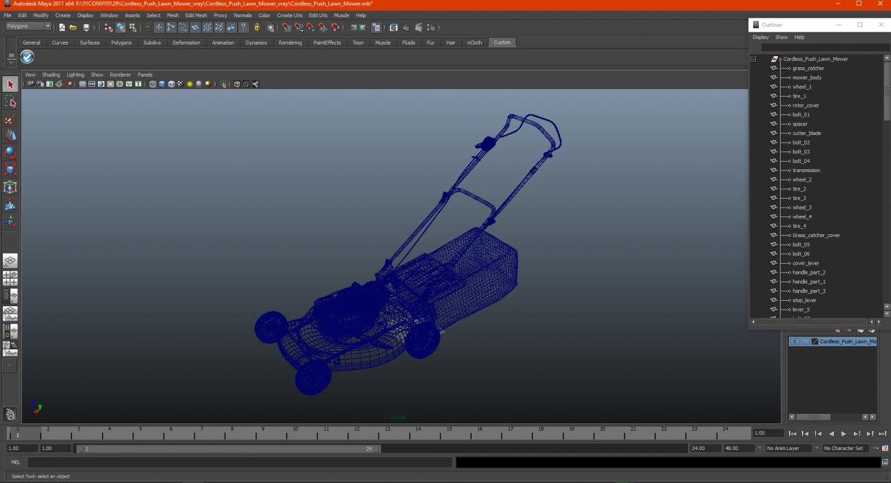 Cordless Push Lawn Mower 3D model