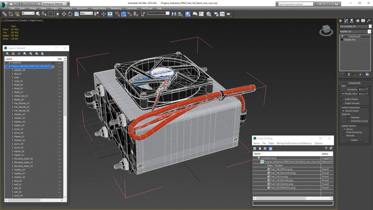 Pragma Industries PEM Fuel Cell Stack 3D