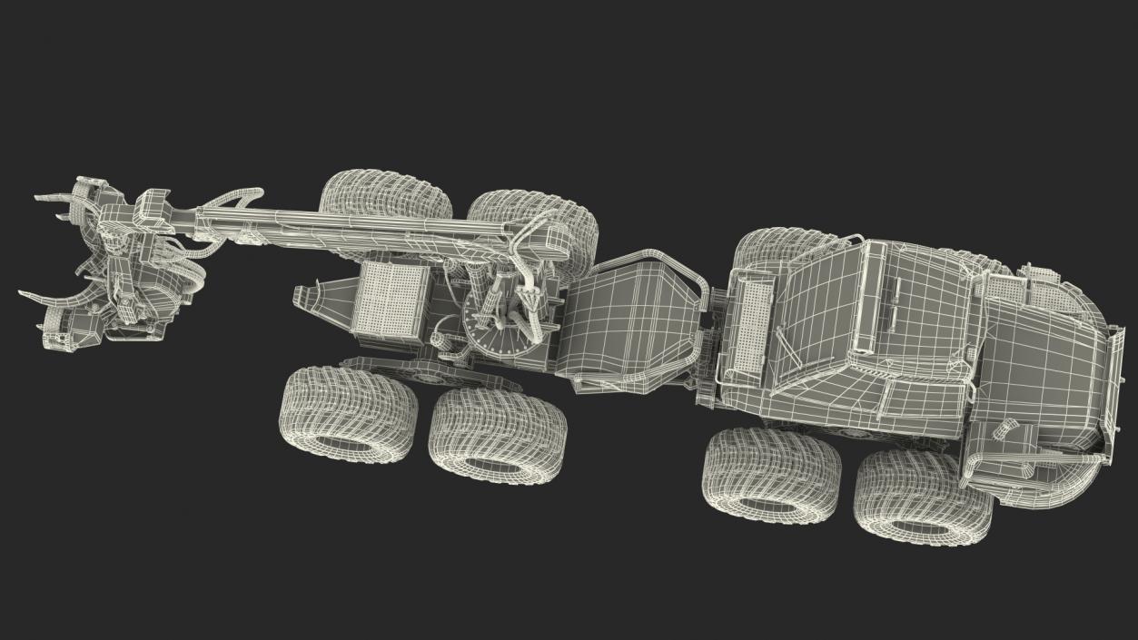 3D Forestry Harvester Dirty Rigged