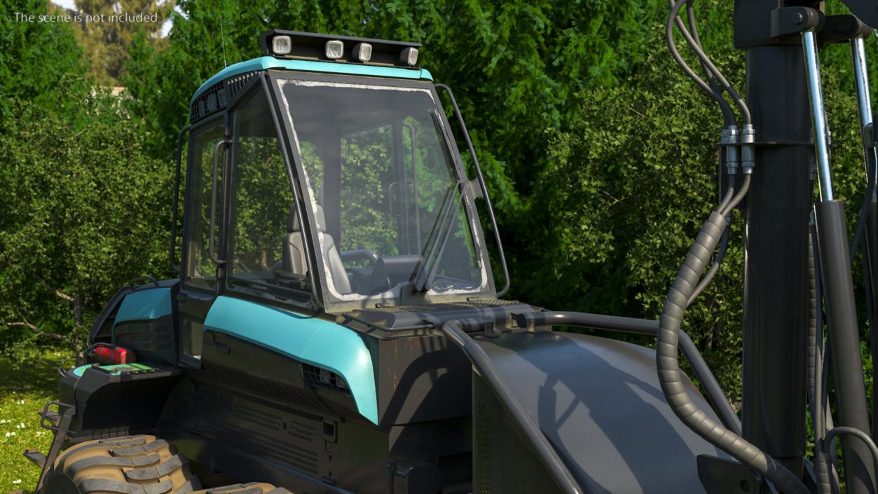 3D Forestry Harvester Dirty Rigged