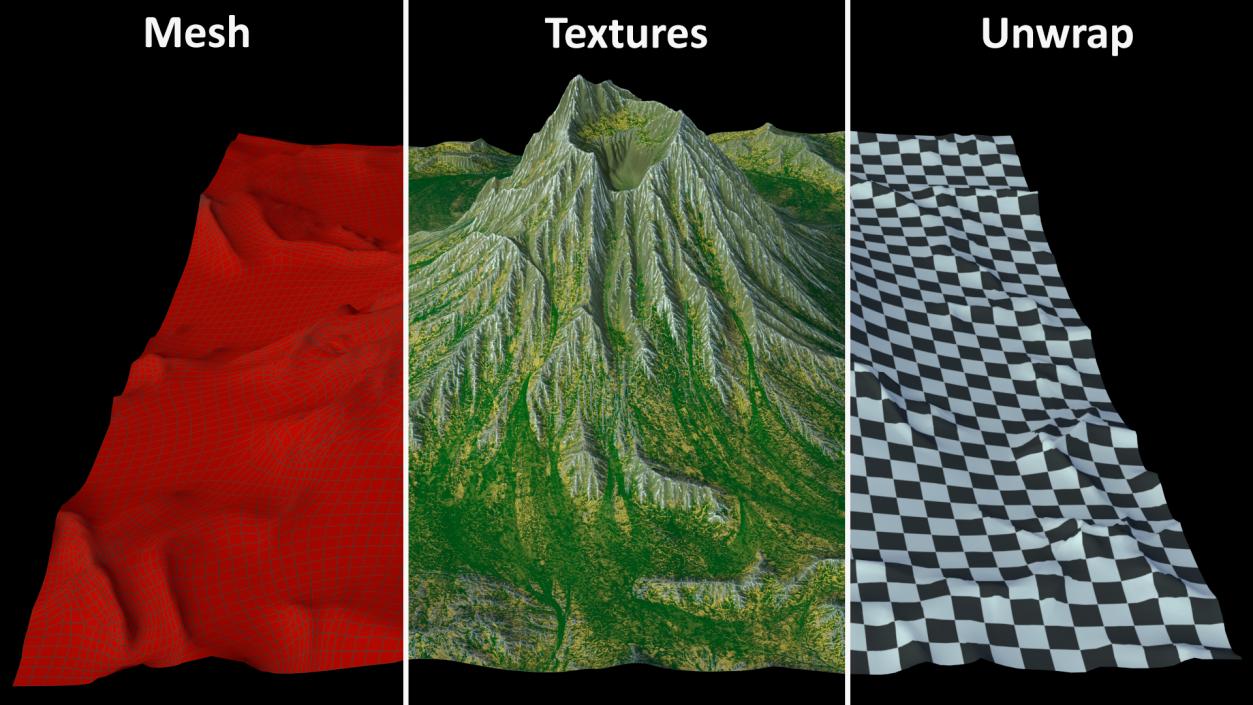 3D model Dormant Volcano