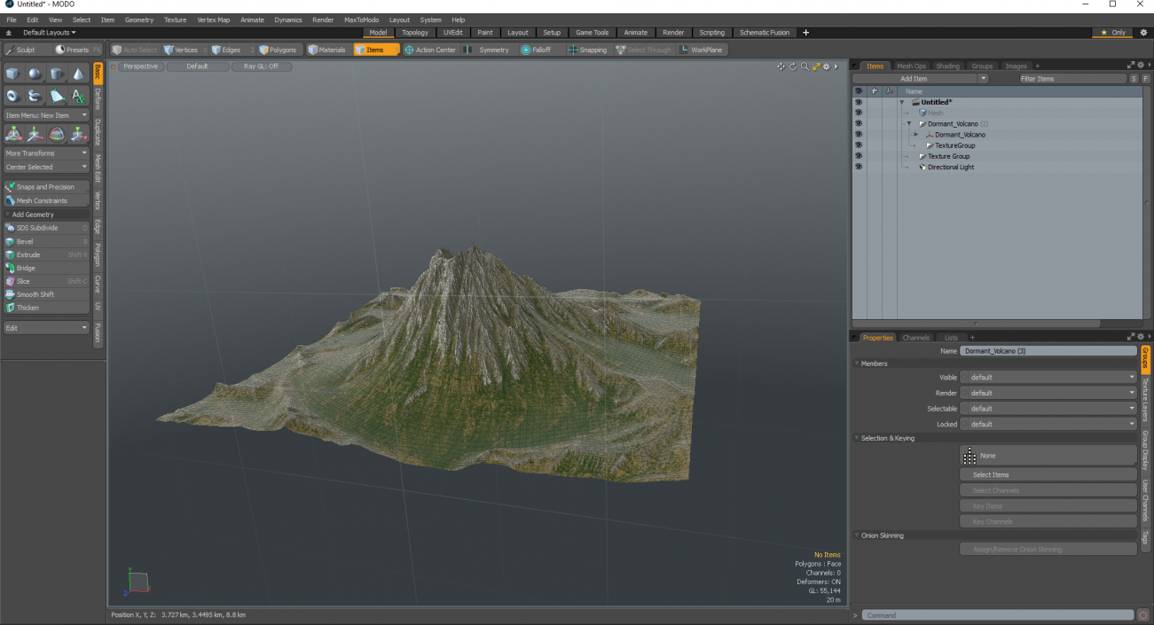 3D model Dormant Volcano