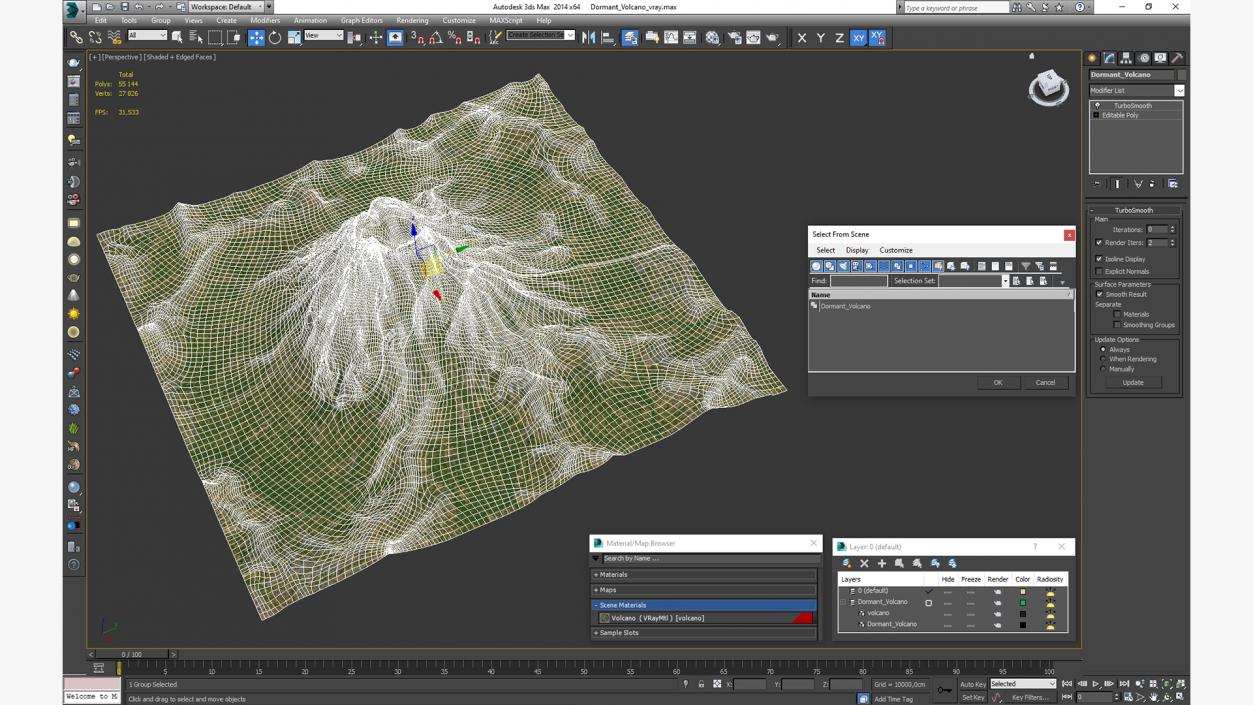 3D model Dormant Volcano