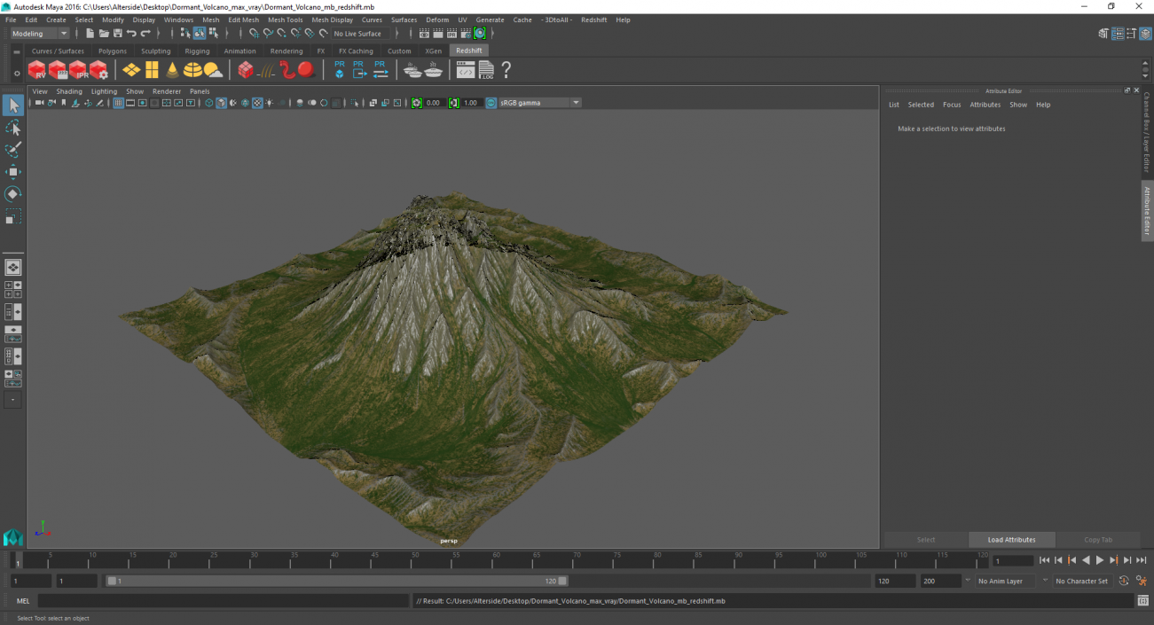 3D model Dormant Volcano