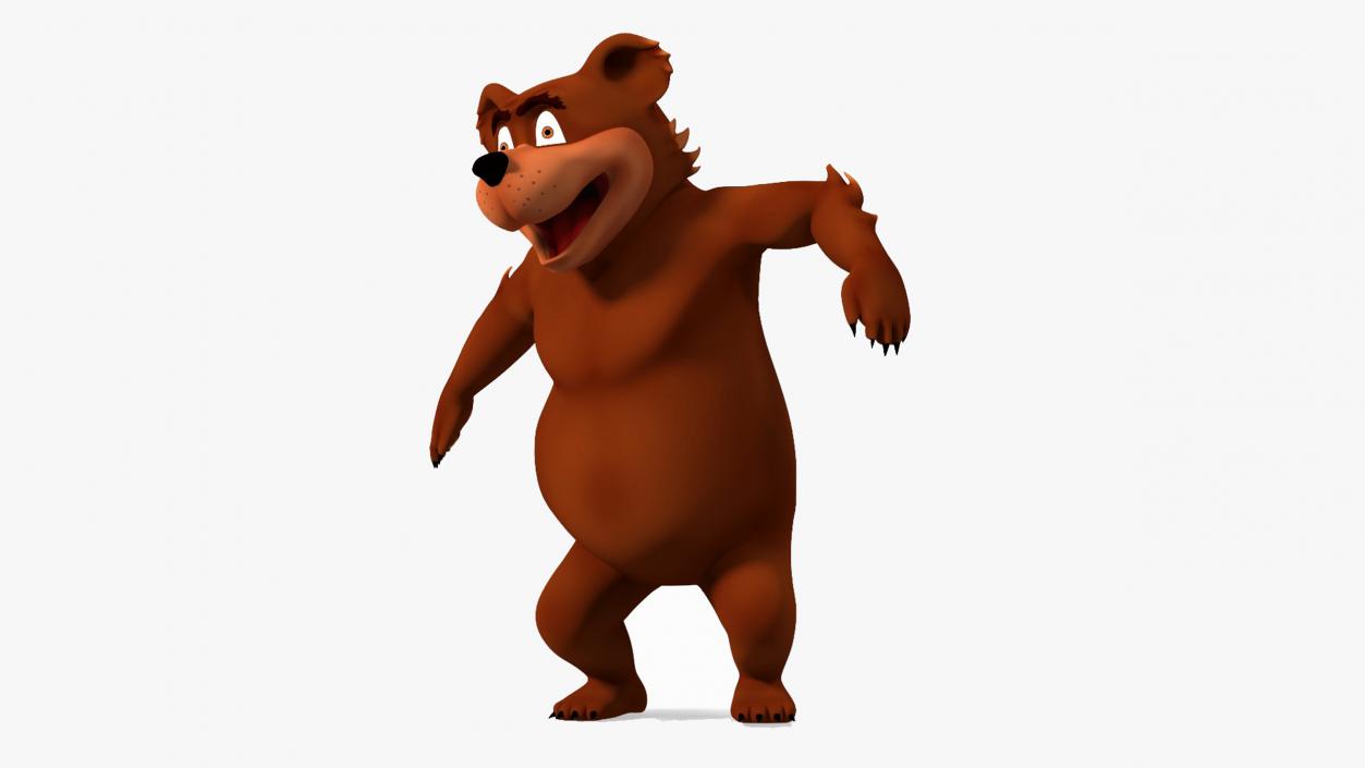 Funny Brown Bear Rigged for Cinema 4D 3D