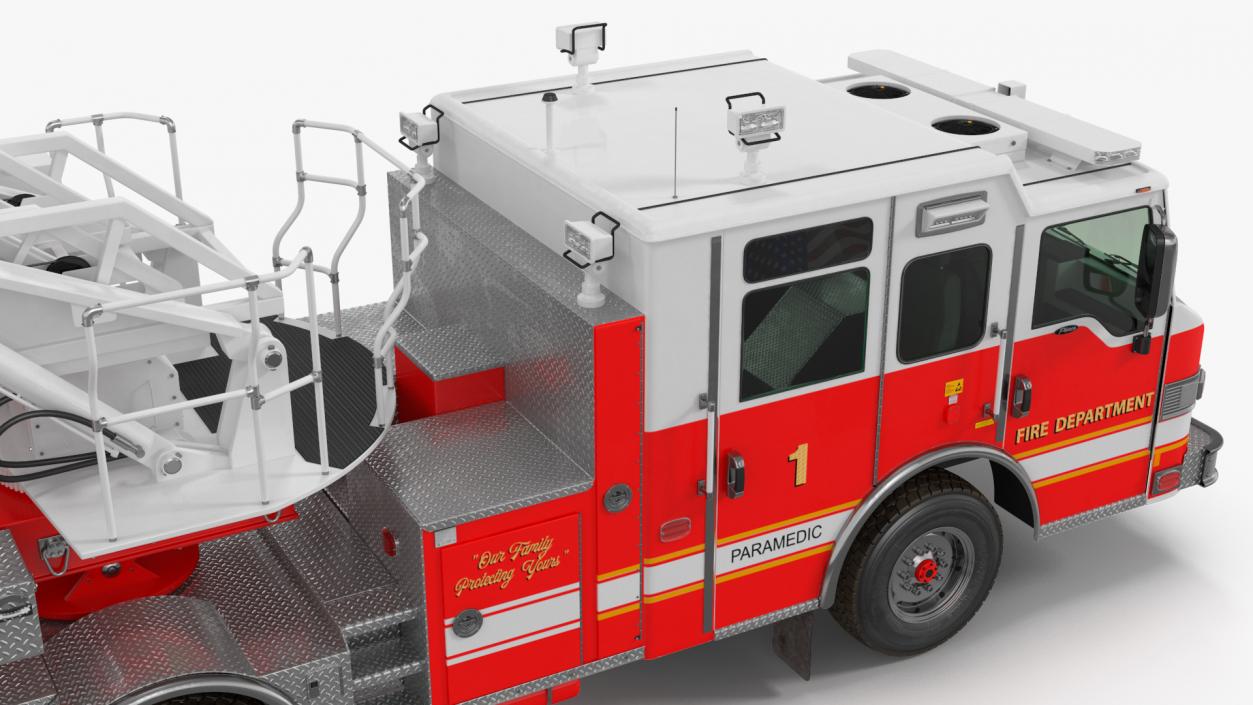 3D Velocity Ascendant Fire Truck Red model