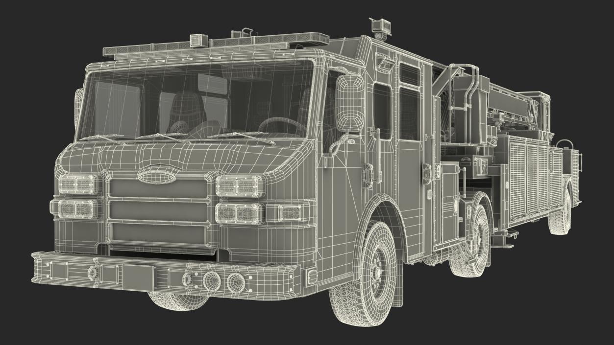 3D Velocity Ascendant Fire Truck Red model