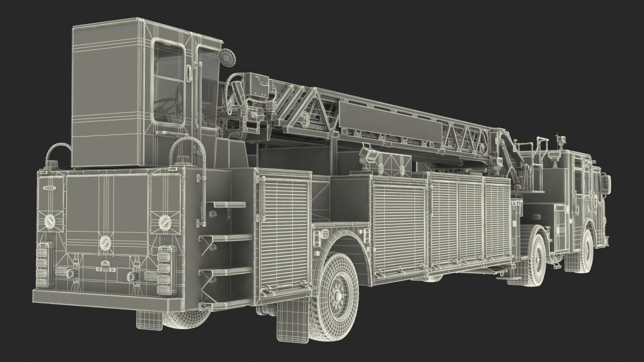 3D Velocity Ascendant Fire Truck Red model