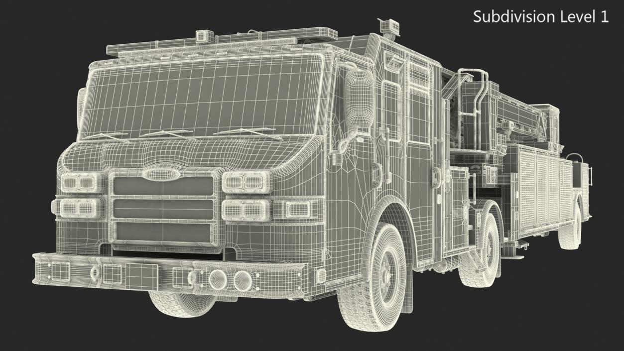 3D Velocity Ascendant Fire Truck Red model