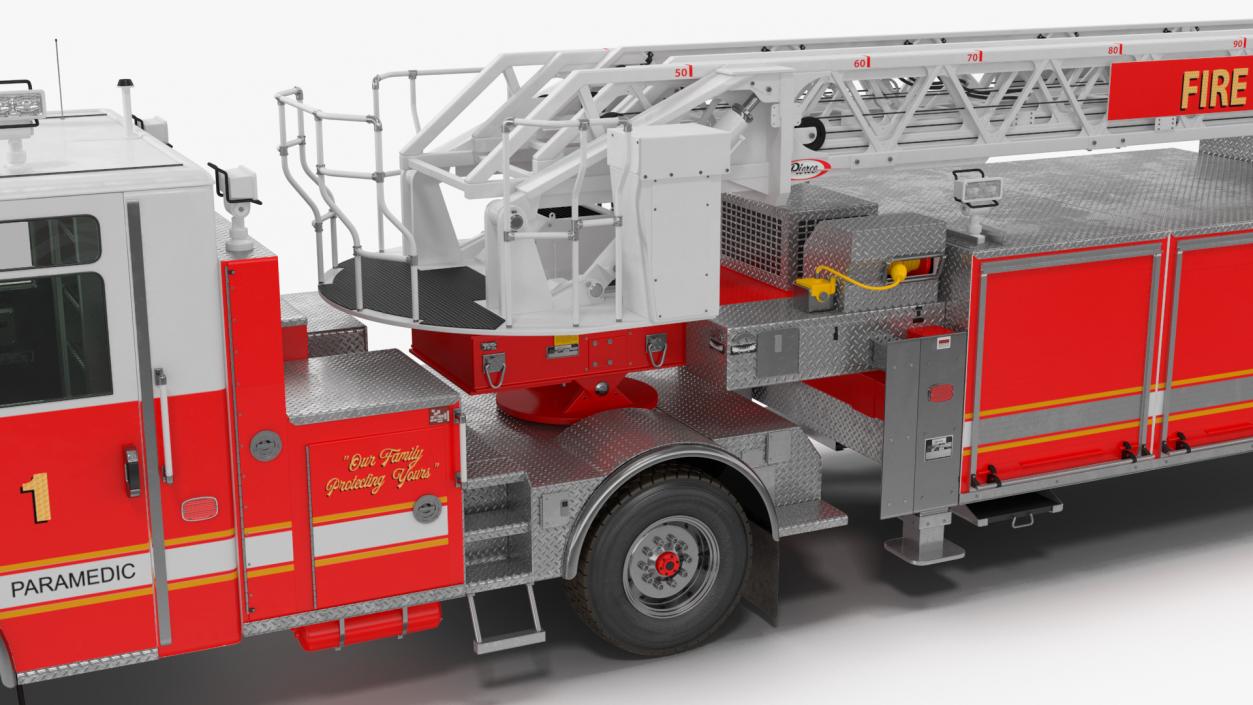 3D Velocity Ascendant Fire Truck Red model