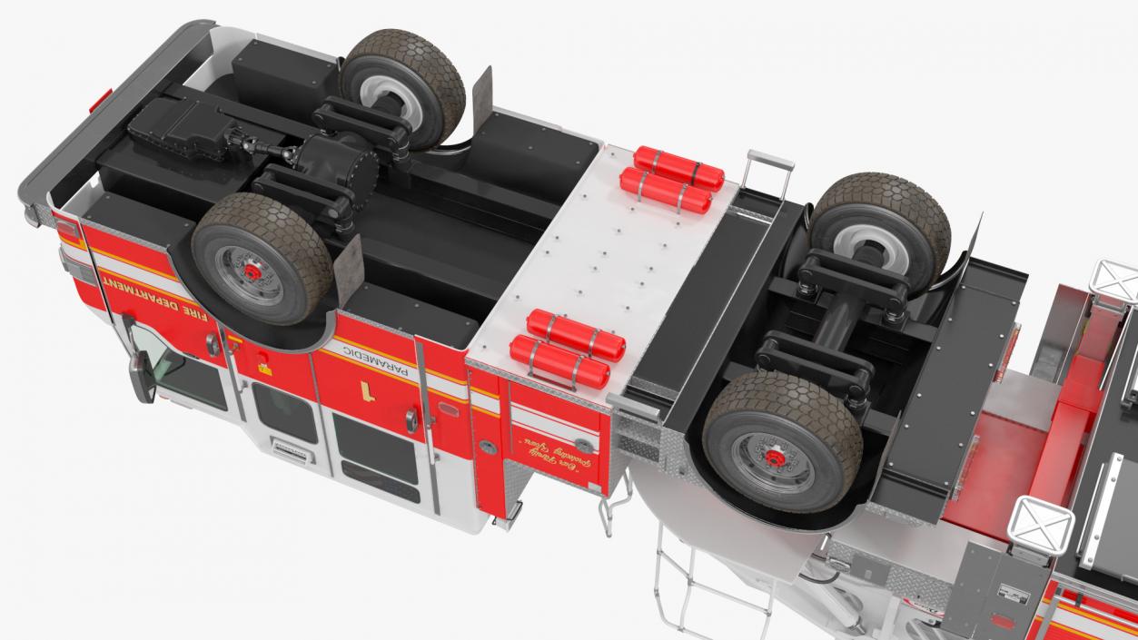 3D Velocity Ascendant Fire Truck Red model