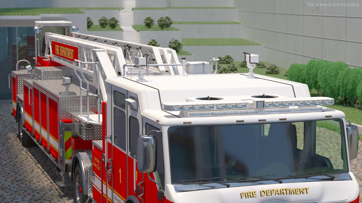 3D Velocity Ascendant Fire Truck Red model