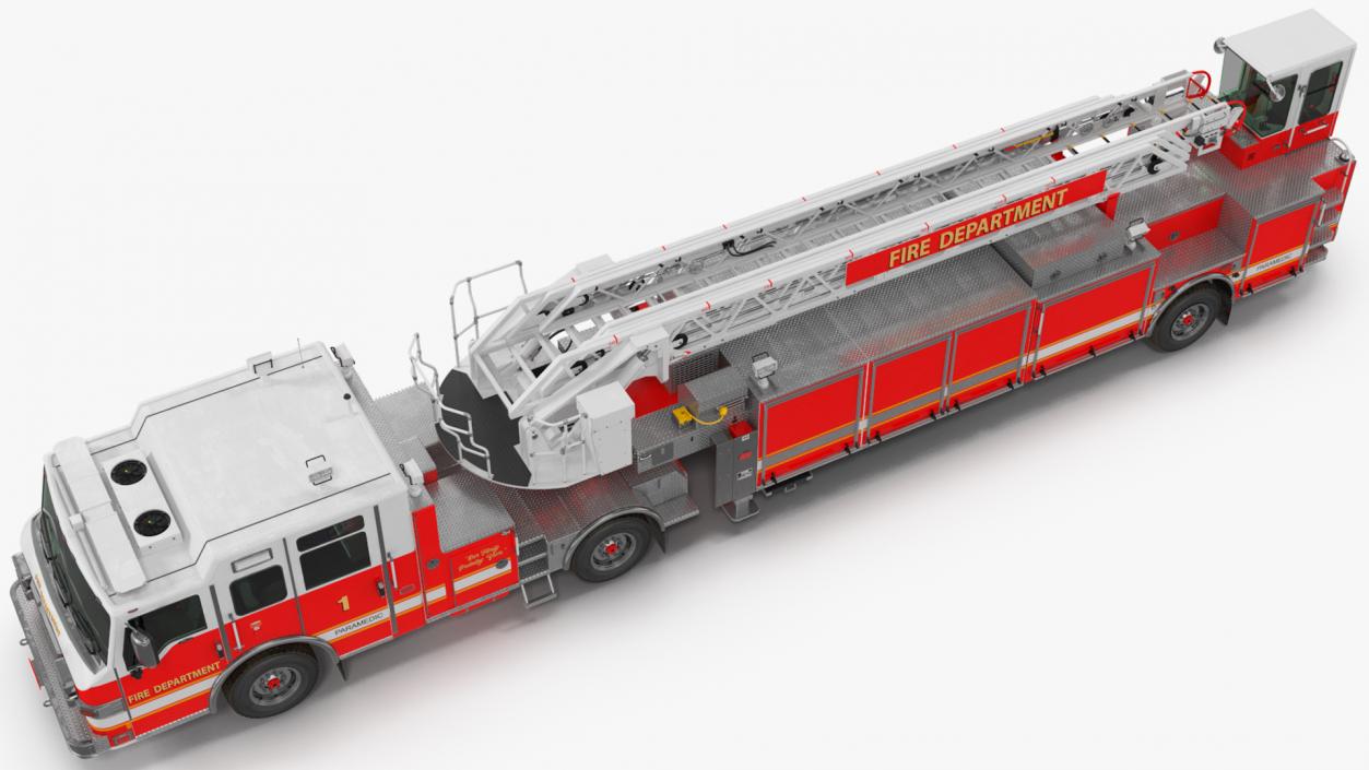 3D Velocity Ascendant Fire Truck Red model