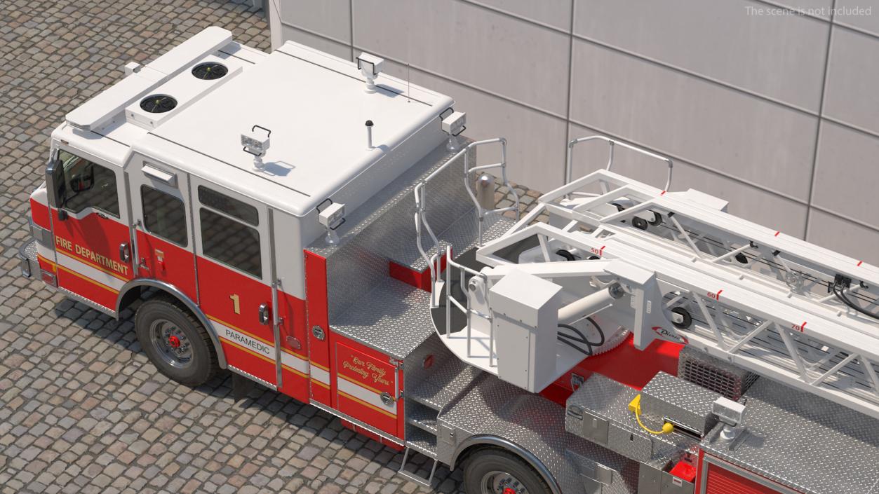 3D Velocity Ascendant Fire Truck Red model