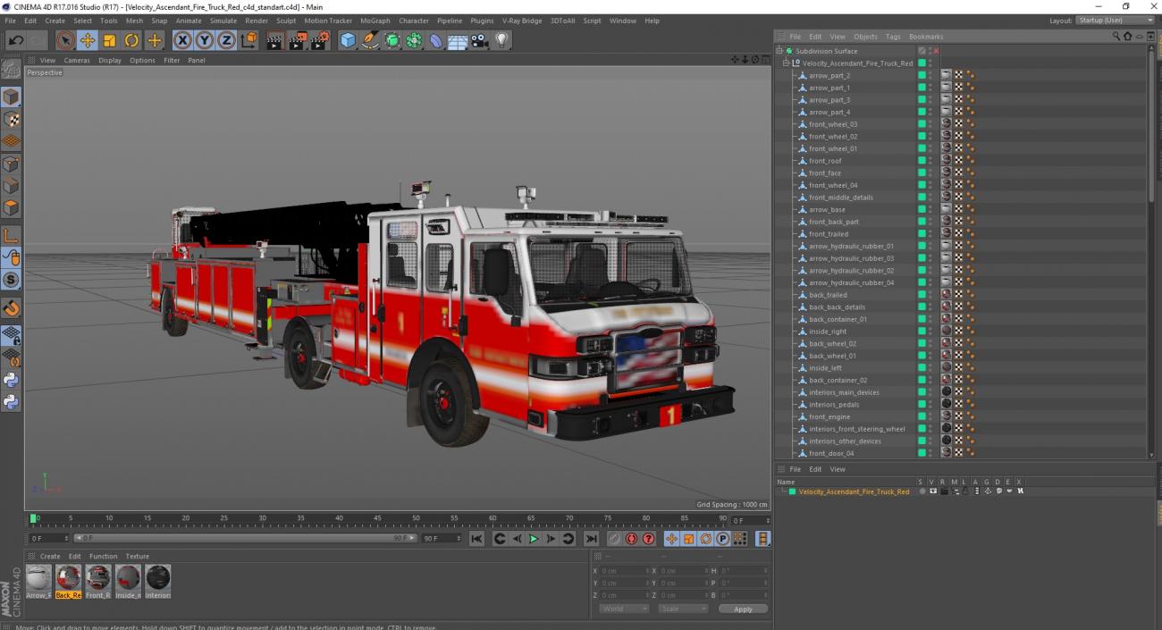 3D Velocity Ascendant Fire Truck Red model