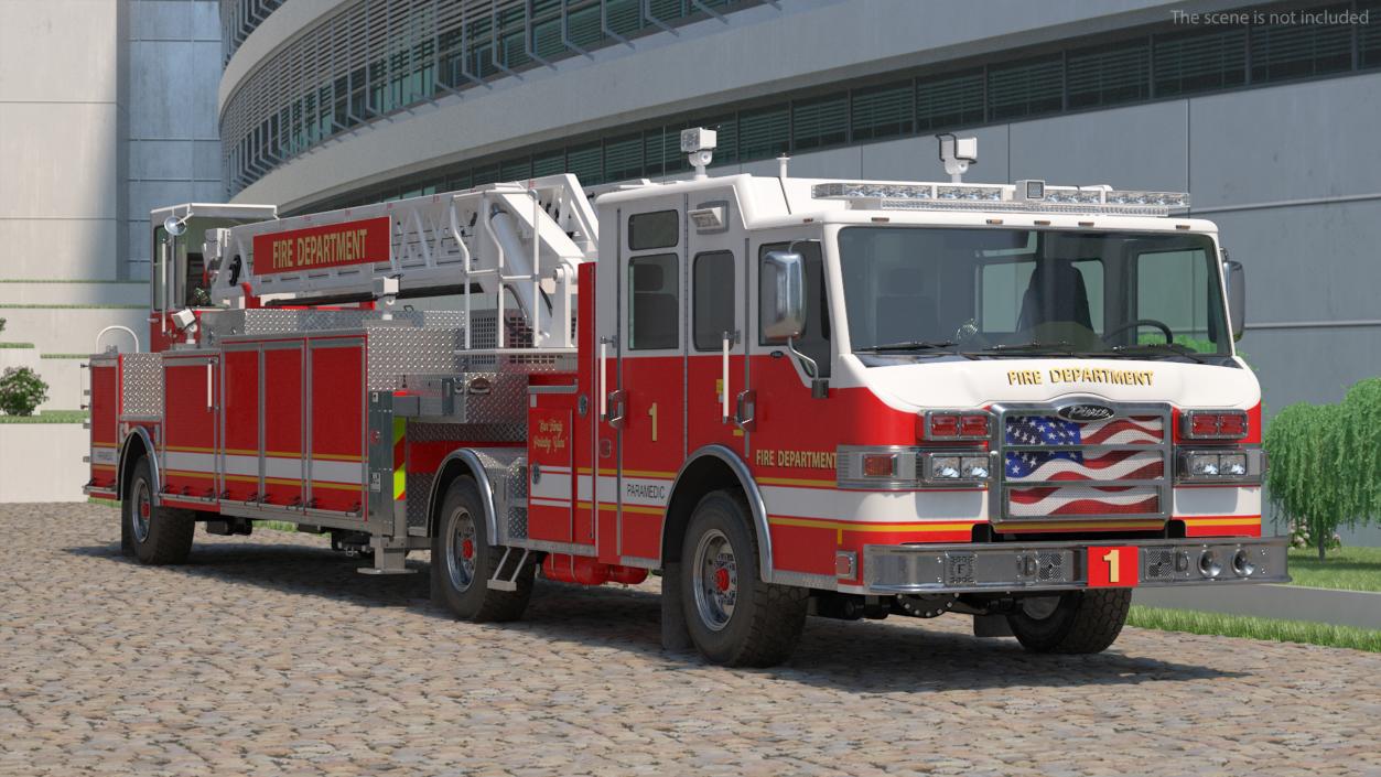 3D Velocity Ascendant Fire Truck Red model