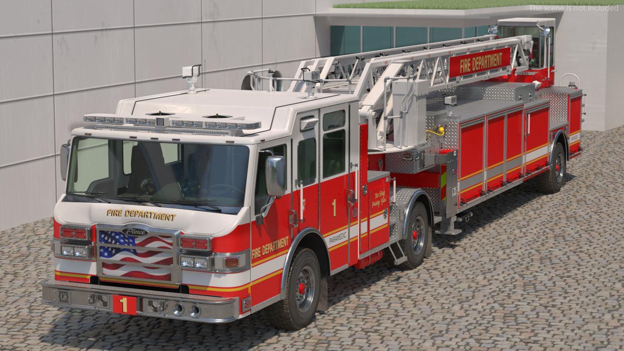 3D Velocity Ascendant Fire Truck Red model